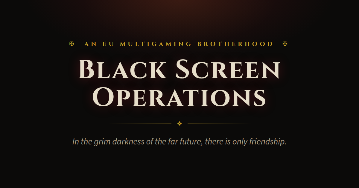 Preview of Option 3: gothic black design with crimson and gold, Warhammer-inspired